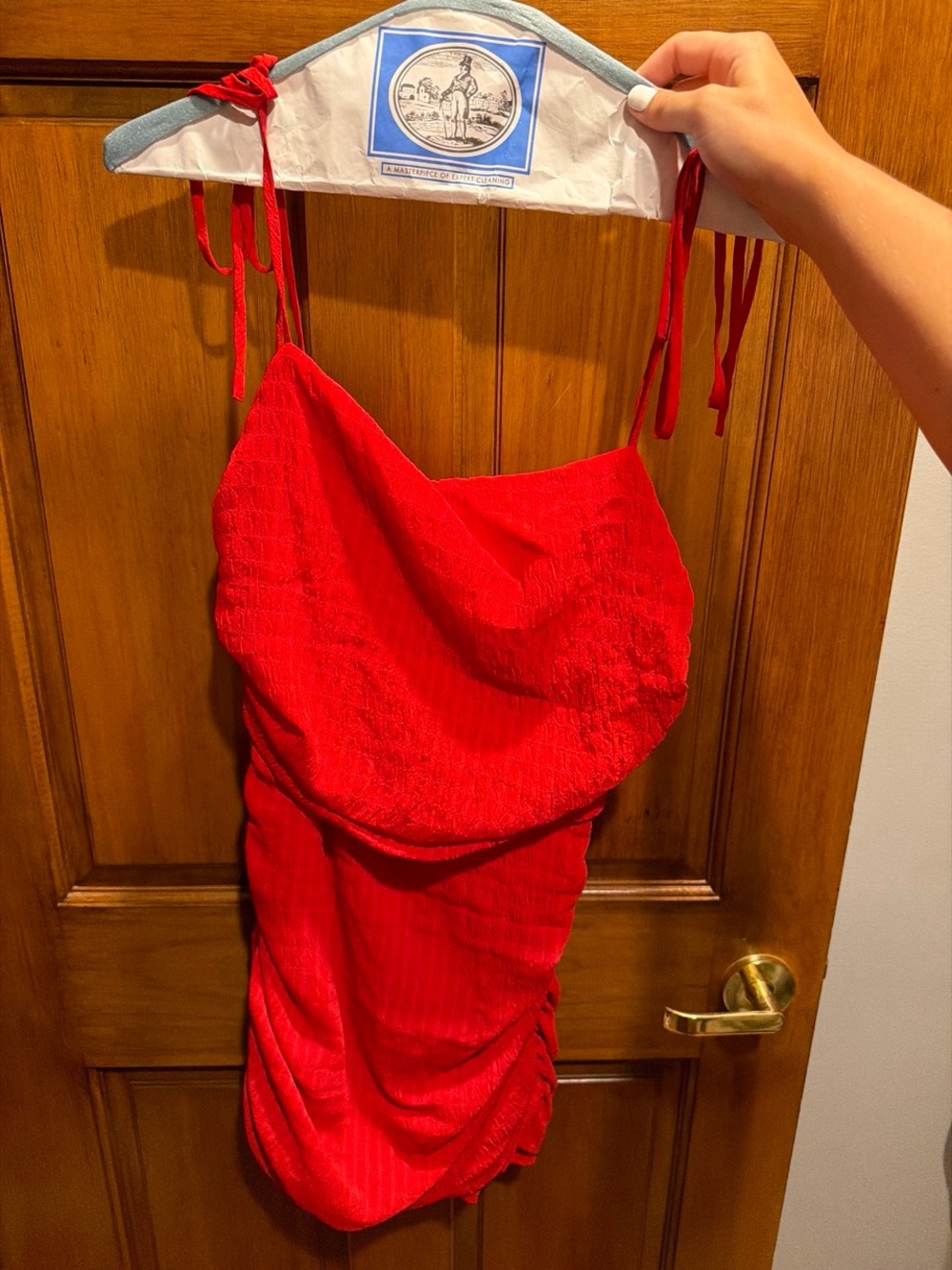 Red Slip Dress with Tie Straps